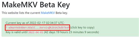the new beta key T-dG00FDKJOJvB3LTHvPqfEK76znNpkkSoOyI3ZNmEEsVG1livUJHxfvSMI3tsfZfoVS says it is good till the end of jan 2024, but when I enter it into makemkv it. . Makemkv beta key